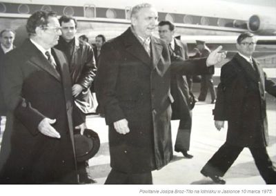 Powitanie Josipa Broz-Tito na lotnisku w Jasionce 10 marca 1975 r.